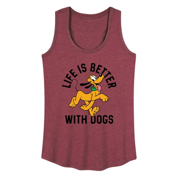Mickey & Friends - Pluto Life Is Better With Dogs - Women's Racerback Tank Top
