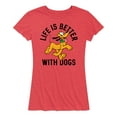 thumbnail image 1 of Mickey & Friends - Pluto Life Is Better With Dogs - Women's Short Sleeve Graphic T-Shirt, 1 of 5
