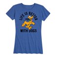 thumbnail image 1 of Mickey & Friends - Pluto Life Is Better With Dogs - Women's Short Sleeve Graphic T-Shirt, 1 of 5