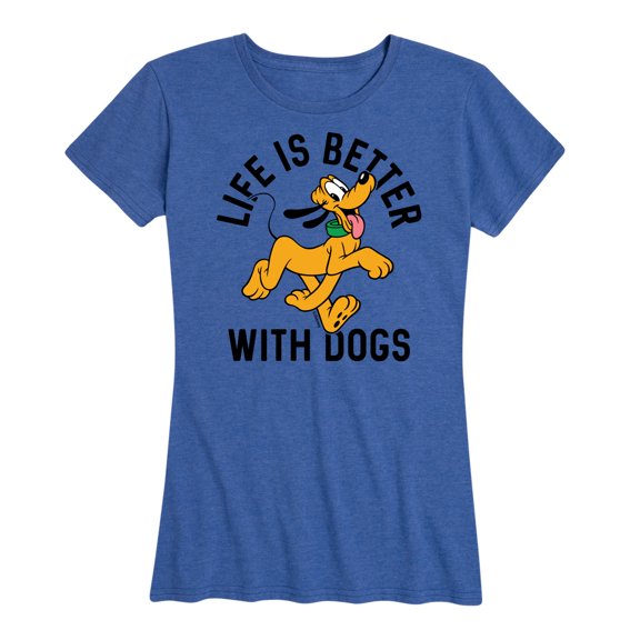 Mickey & Friends - Pluto Life Is Better With Dogs - Women's Short Sleeve Graphic T-Shirt
