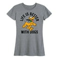 thumbnail image 1 of Mickey & Friends - Pluto Life Is Better With Dogs - Women's Short Sleeve Graphic T-Shirt, 1 of 5