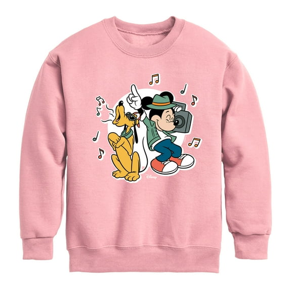 Disney - Mickey & Friends - Pluto & Mickey Listening to Music - Toddler And Youth Long Sleeve Graphic T-Shirt