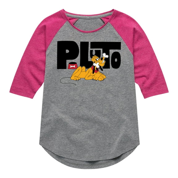 Mickey & Friends - Pluto - Toddler And Youth Girls Raglan Graphic T-Shirt
