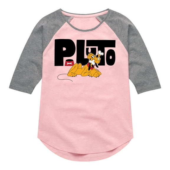Mickey & Friends - Pluto - Toddler And Youth Girls Raglan Graphic T-Shirt