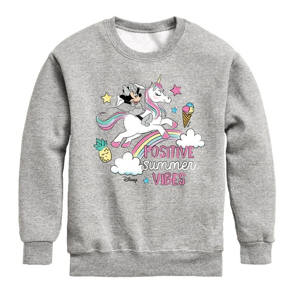 Mickey & Friends - Positive Summer Vibes - Toddler And Youth Crewneck Fleece Sweatshirt
