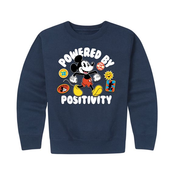 Mickey & Friends - Powered By Positivity - Toddler And Youth Crewneck Fleece Sweatshirt