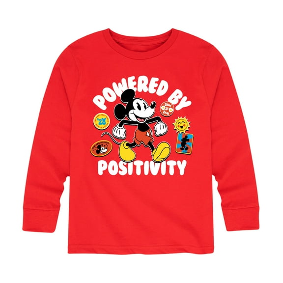 Mickey & Friends - Powered By Positivity - Toddler And Youth Long Sleeve Graphic T-Shirt