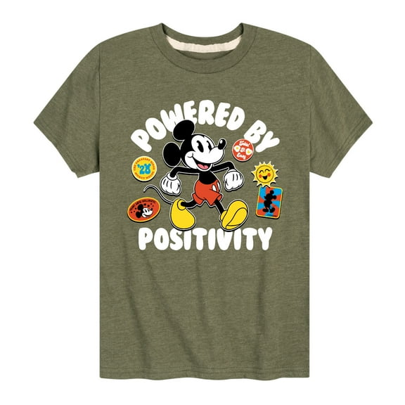 Mickey & Friends - Powered By Positivity - Toddler And Youth Short Sleeve Graphic T-Shirt