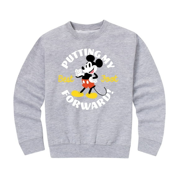 Mickey & Friends - Putting My Best Foot Forward - Toddler And Youth Crewneck Fleece Sweatshirt