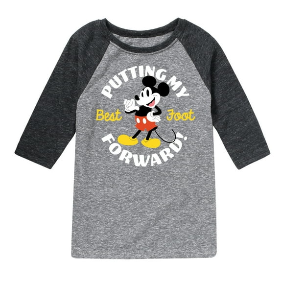 Mickey & Friends - Putting My Best Foot Forward - Toddler And Youth Raglan Graphic T-Shirt