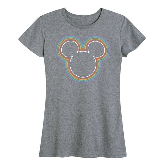 Mickey & Friends - Rainbow Outline Mickey Silhouette - Women's Short Sleeve Graphic T-Shirt