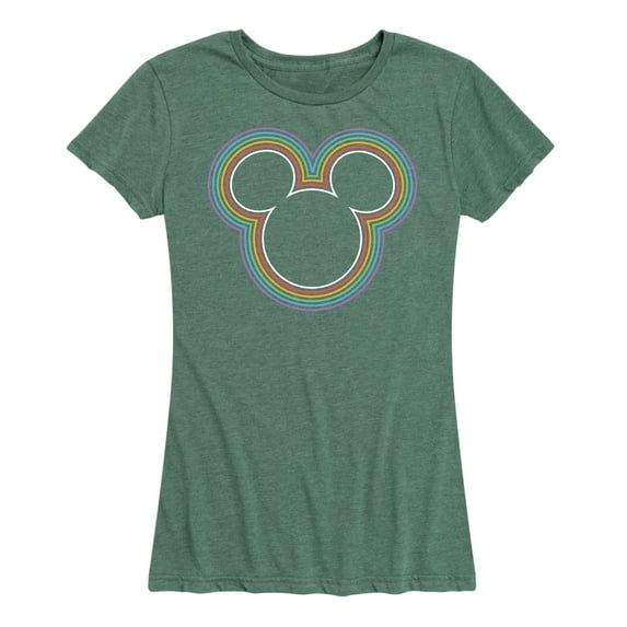 Mickey & Friends - Rainbow Outline Mickey Silhouette - Women's Short Sleeve Graphic T-Shirt