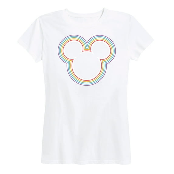 Mickey & Friends - Rainbow Outline Mickey Silhouette - Women's Short Sleeve Graphic T-Shirt