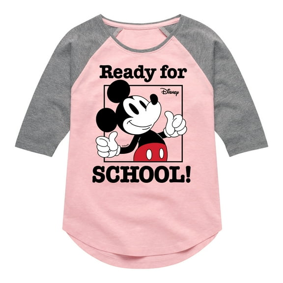 Mickey & Friends - Ready For School - Toddler And Youth Raglan Graphic T-Shirt