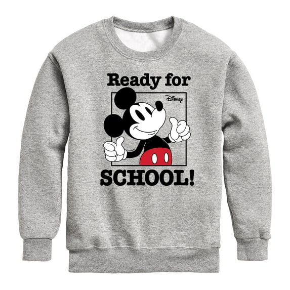 Mickey & Friends - Ready For School - Youth Crewneck Fleece Sweatshirt