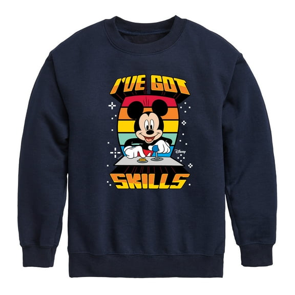 Disney - Mickey & Friends - Retro Gaming Mickey - I Got Skills - Toddler And Youth Crewneck Fleece Sweatshirt