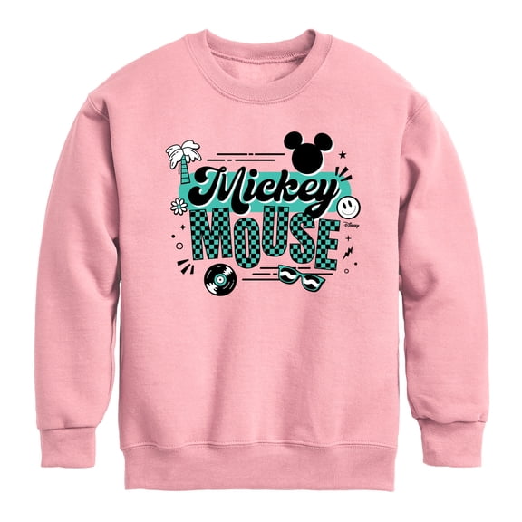 Disney - Mickey & Friends - Retro Music Icons - Toddler And Youth Crewneck Fleece Sweatshirt