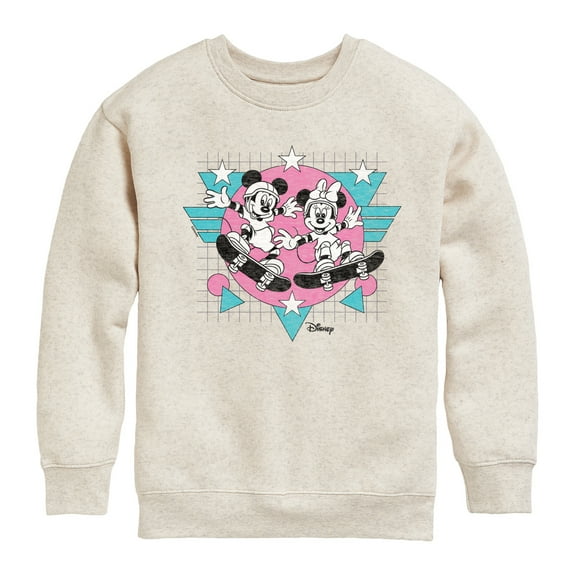 Disney - Mickey & Friends - Retro Skaters Mickey & Minnie - Toddler And Youth Long Sleeve Graphic T-Shirt