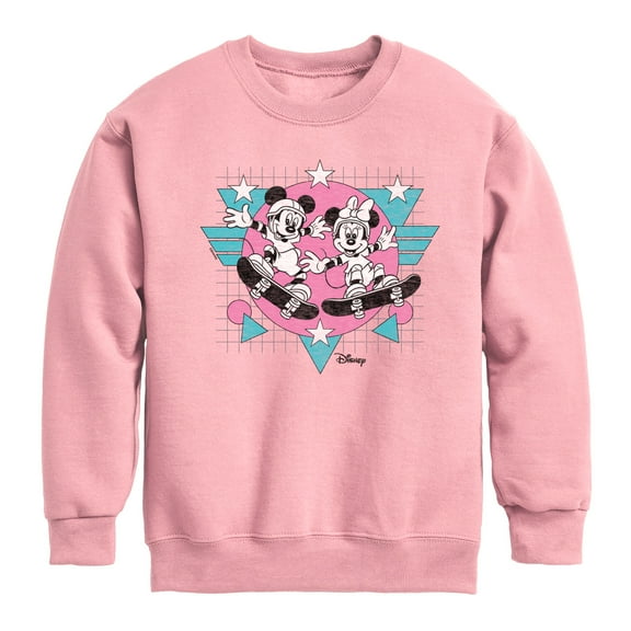 Disney - Mickey & Friends - Retro Skaters Mickey & Minnie - Toddler And Youth Long Sleeve Graphic T-Shirt