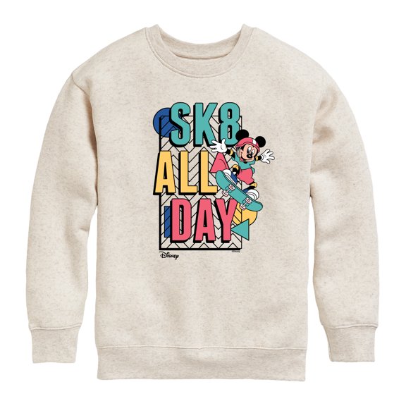 Disney - Mickey & Friends - SK8 All Day - Skater Mickey - Toddler And Youth Long Sleeve Graphic T-Shirt
