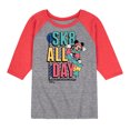 thumbnail image 1 of Disney - Mickey & Friends - SK8 All Day - Skater Mickey - Toddler And Youth Raglan Graphic T-Shirt, 1 of 1