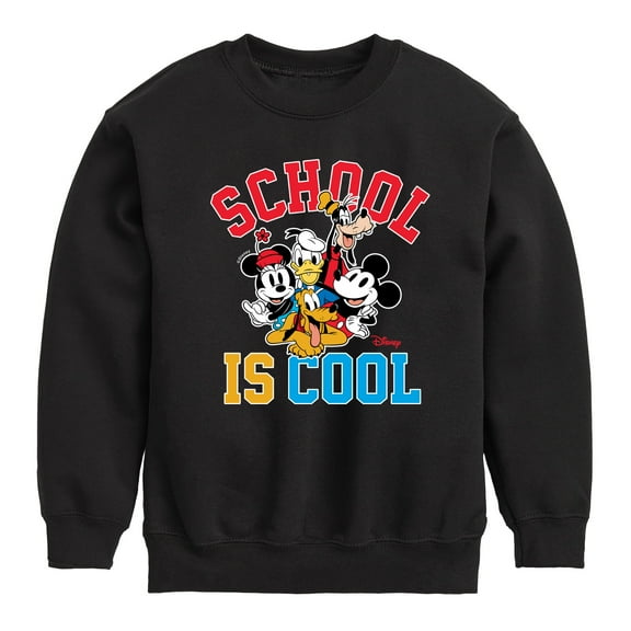 Mickey & Friends - School Is Cool - Youth Crewneck Fleece Sweatshirt