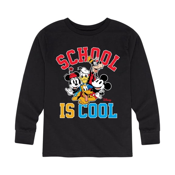 Mickey & Friends - School Is Cool - Youth Long Sleeve Graphic T-Shirt