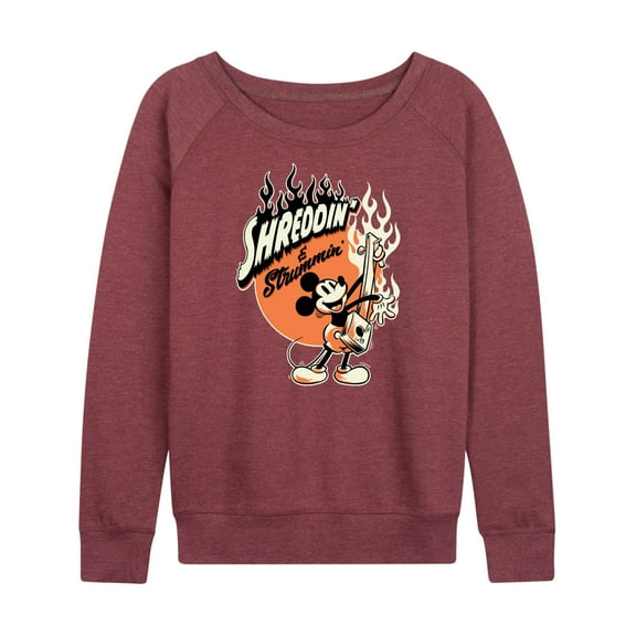 Mickey & Friends - Shreddin And Strummin - Women's Lightweight French Terry Long Sleeve Shirt