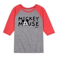 thumbnail image 1 of Disney - Mickey & Friends - Simple Original Mickey - Toddler And Youth Raglan Graphic T-Shirt, 1 of 1