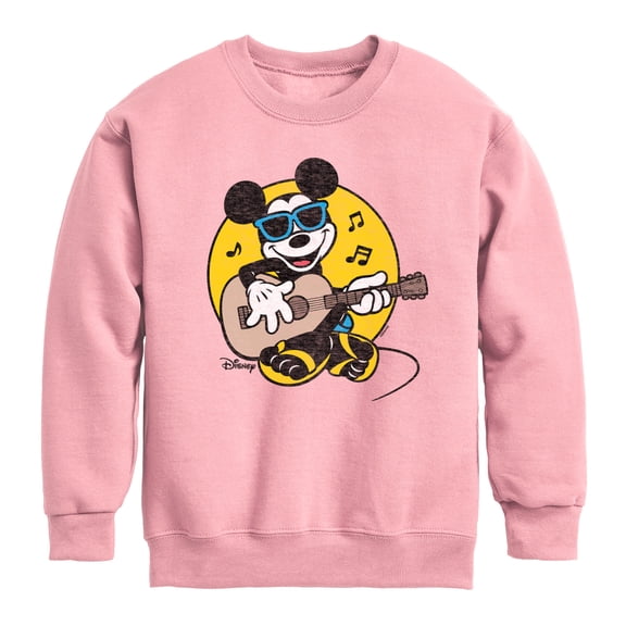 Disney - Mickey & Friends - Singing & Playing the Guitar - Flipflops & Sunglasses - Toddler And Youth Crewneck Fleece Sweatshirt