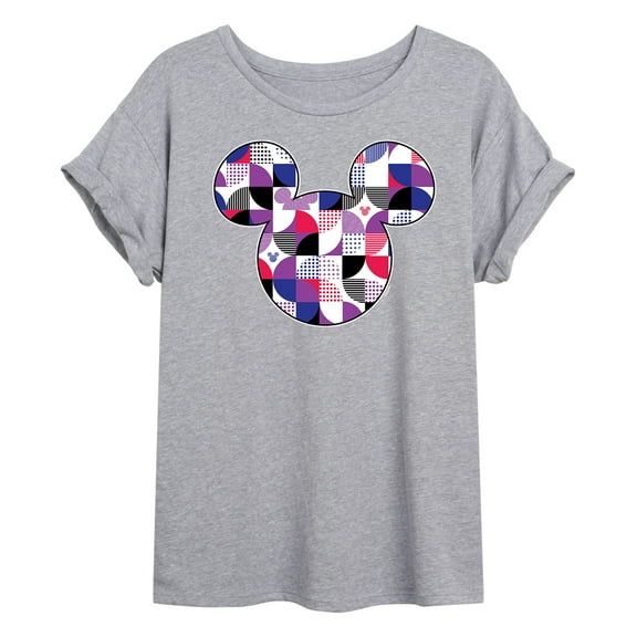 Mickey & Friends - Solid Geo Mickey Fill - Women's Oversized T-Shirt