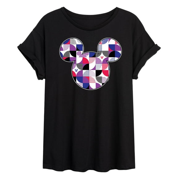 Mickey & Friends - Solid Geo Mickey Fill - Women's Oversized T-Shirt