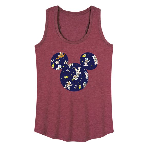 Mickey & Friends - Space Pattern - Women's Racerback Tank Top
