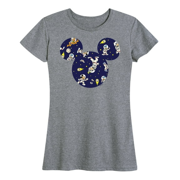 Mickey & Friends - Space Pattern - Women's Short Sleeve Graphic T-Shirt