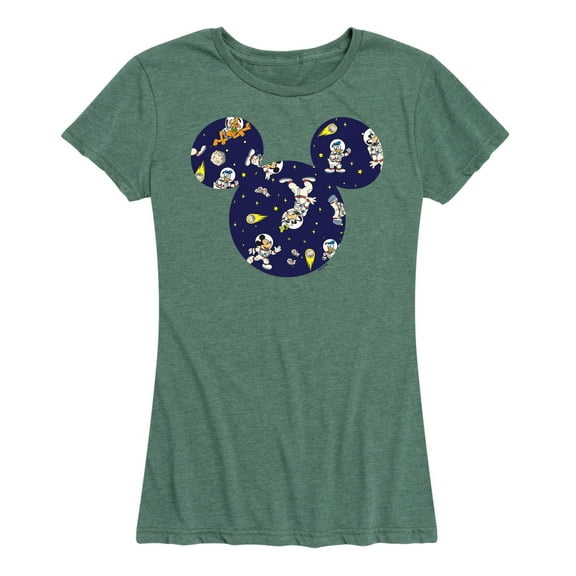 Mickey & Friends - Space Pattern - Women's Short Sleeve Graphic T-Shirt