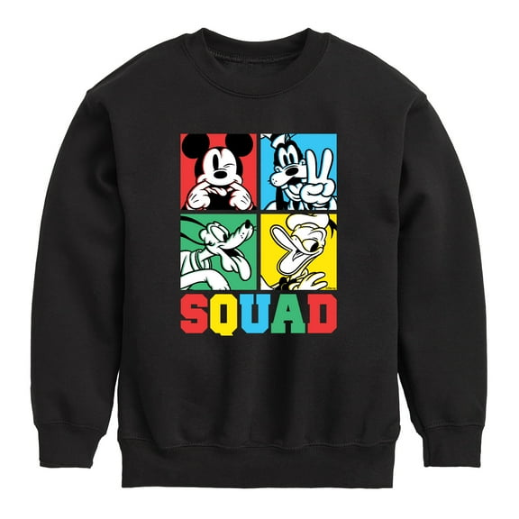 Mickey & Friends - Squad Grid - Youth Crewneck Fleece Sweatshirt