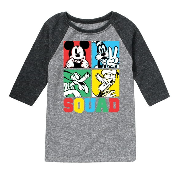 Mickey & Friends - Squad Grid - Youth Raglan Graphic T-Shirt