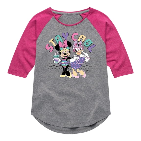 Mickey & Friends - Stay Cool - Toddler And Youth Girls Raglan Graphic T-Shirt