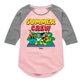thumbnail image 1 of Mickey & Friends - Summer Crew - Toddler And Youth Girls Raglan Graphic T-Shirt, 1 of 4