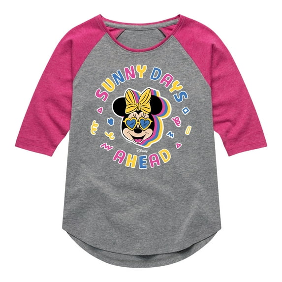 Mickey & Friends - Sunny Days Ahead - Toddler And Youth Girls Raglan Graphic T-Shirt