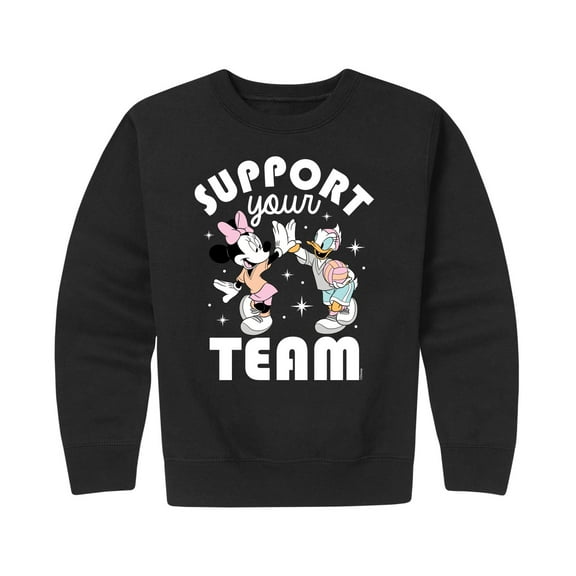 Mickey & Friends - Support Your Team - Toddler And Youth Crewneck Fleece Sweatshirt