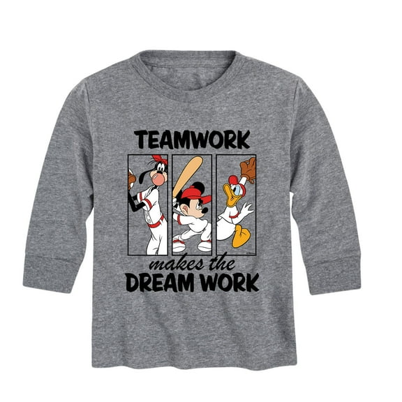 Mickey & Friends - Teamwork Makes The Dream Work - Toddler And Youth Long Sleeve Graphic T-Shirt