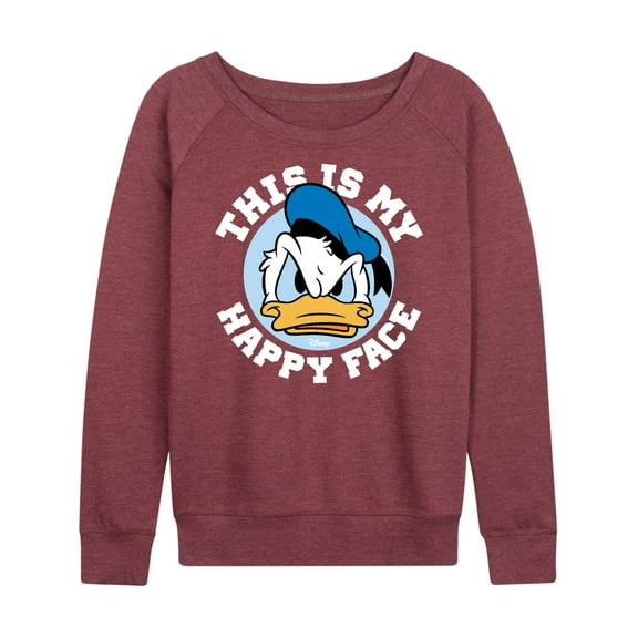 Mickey & Friends - This Is My Happy Face - Women's Lightweight French Terry Long Sleeve Shirt