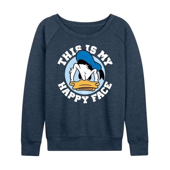 Mickey & Friends - This Is My Happy Face - Women's Lightweight French Terry Long Sleeve Shirt
