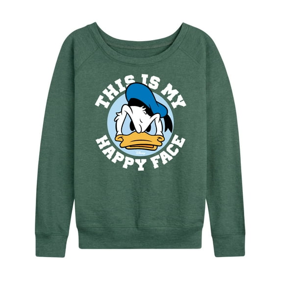 Mickey & Friends - This Is My Happy Face - Women's Lightweight French Terry Long Sleeve Shirt