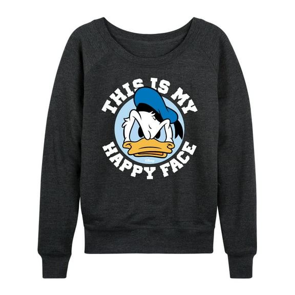 Mickey & Friends - This Is My Happy Face - Women's Lightweight French Terry Long Sleeve Shirt