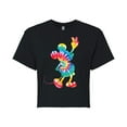 thumbnail image 1 of Mickey & Friends - Tie Dye Mickey - Juniors Cropped Cotton Blend T-Shirt, 1 of 5
