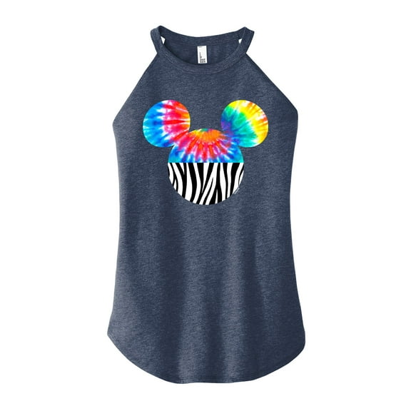 Mickey & Friends - Tie Dye Mickey - Juniors Cropped Cotton Blend T-Shirt