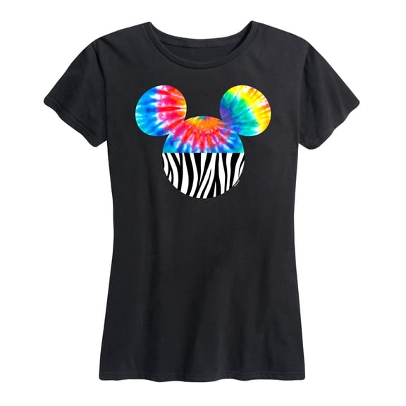 Mickey & Friends - Tie Dye Zebra Print Mickey - Women's Short Sleeve Graphic T-Shirt