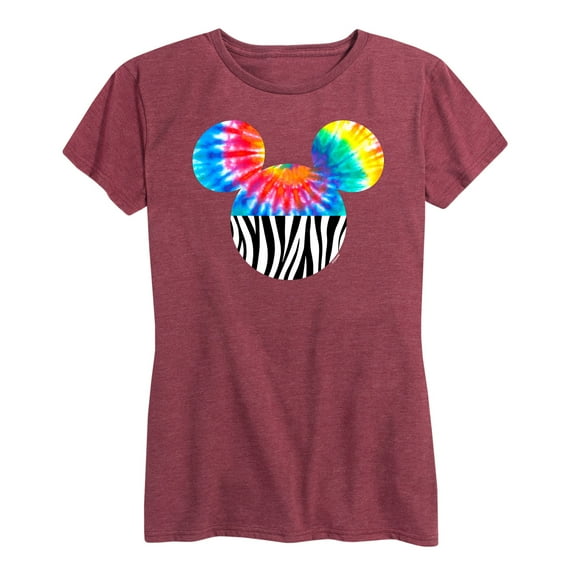 Mickey & Friends - Tie Dye Zebra Print Mickey - Women's Short Sleeve Graphic T-Shirt